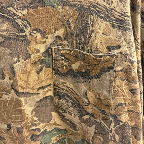 Vintage Sasquatch camo long-sleeve, 100% cotton, Made in USA - Picture 3 of 7